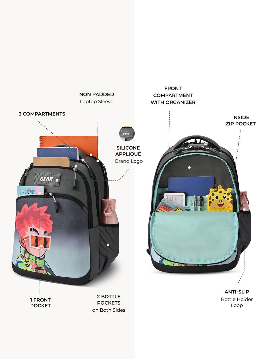 Gear Unisex Printed Backpack