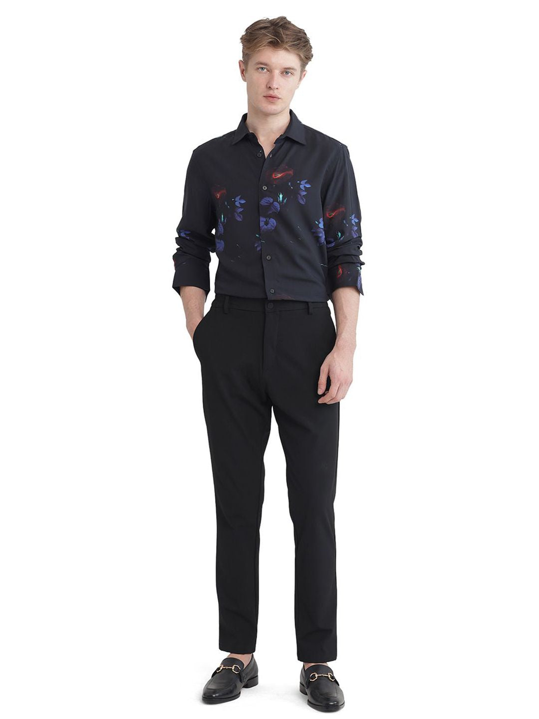 RARE RABBIT Men Comfort Fit  Spread Collar Abstract Printed Casual Shirt