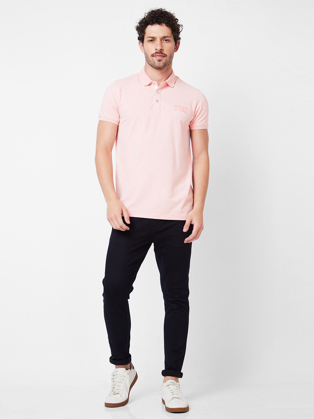 SPYKAR Polo Collar Cotton Slim Fit T-shirt