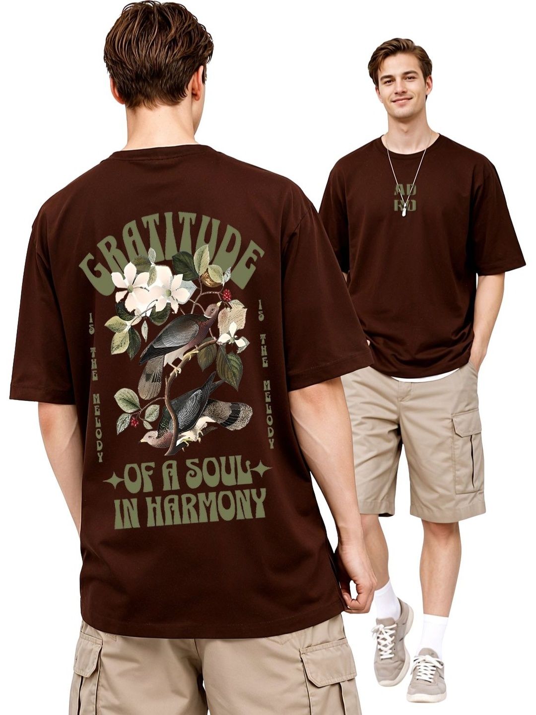 ADRO Men Printed Drop-Shoulder Sleeves T-shirt
