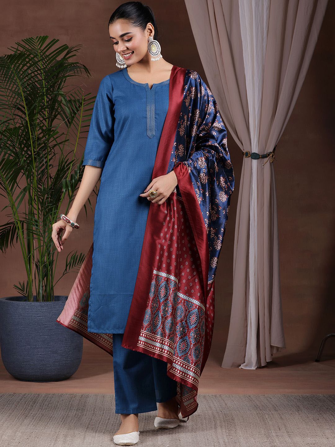 Libas Straight Kurta with Trousers & Dupatta