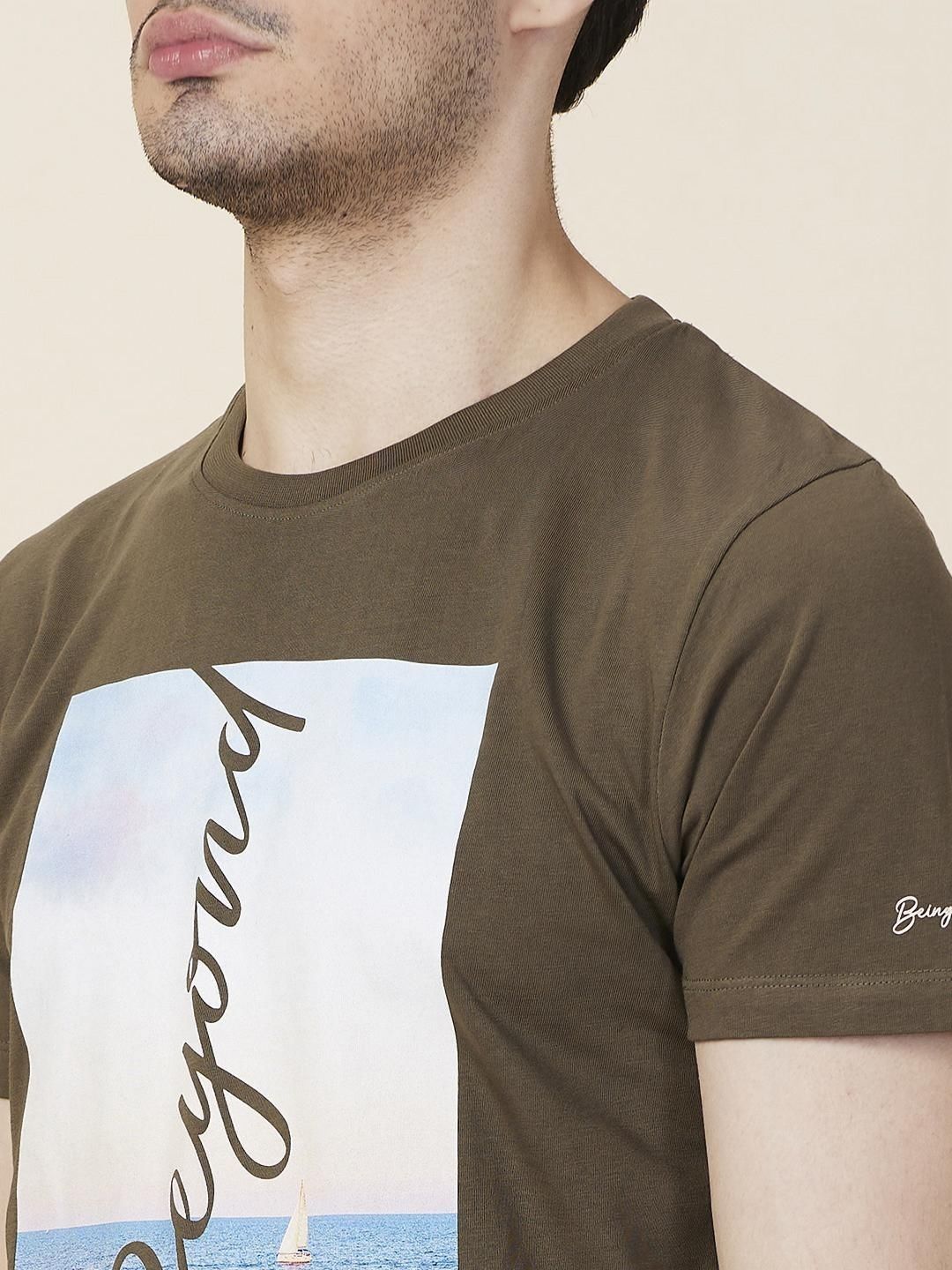 Being Human Men Graphic Printed Round Neck Cotton Slim Fit T-shirt