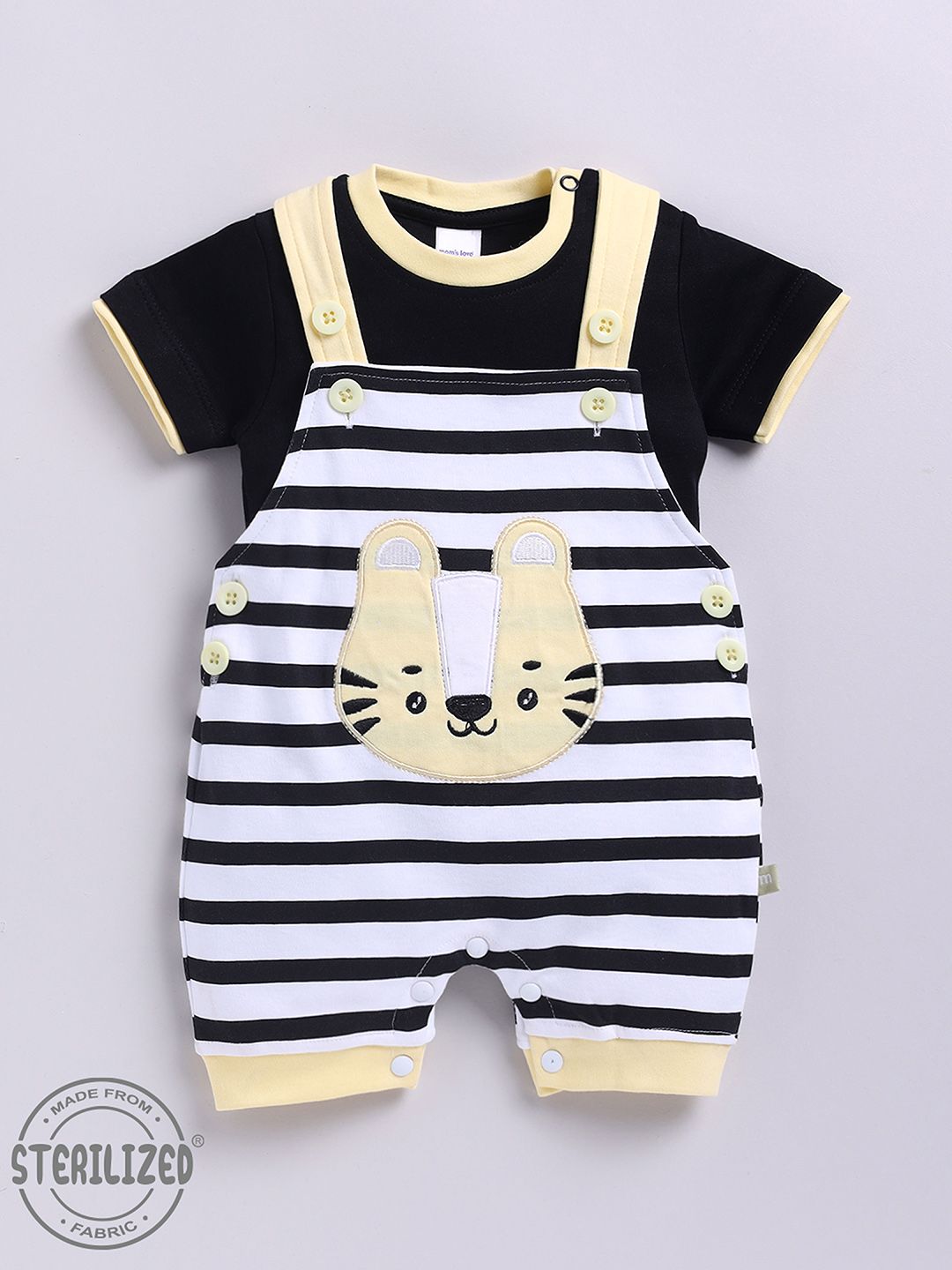 Moms Love Infant Boys Pure Cotton Striped Rompers