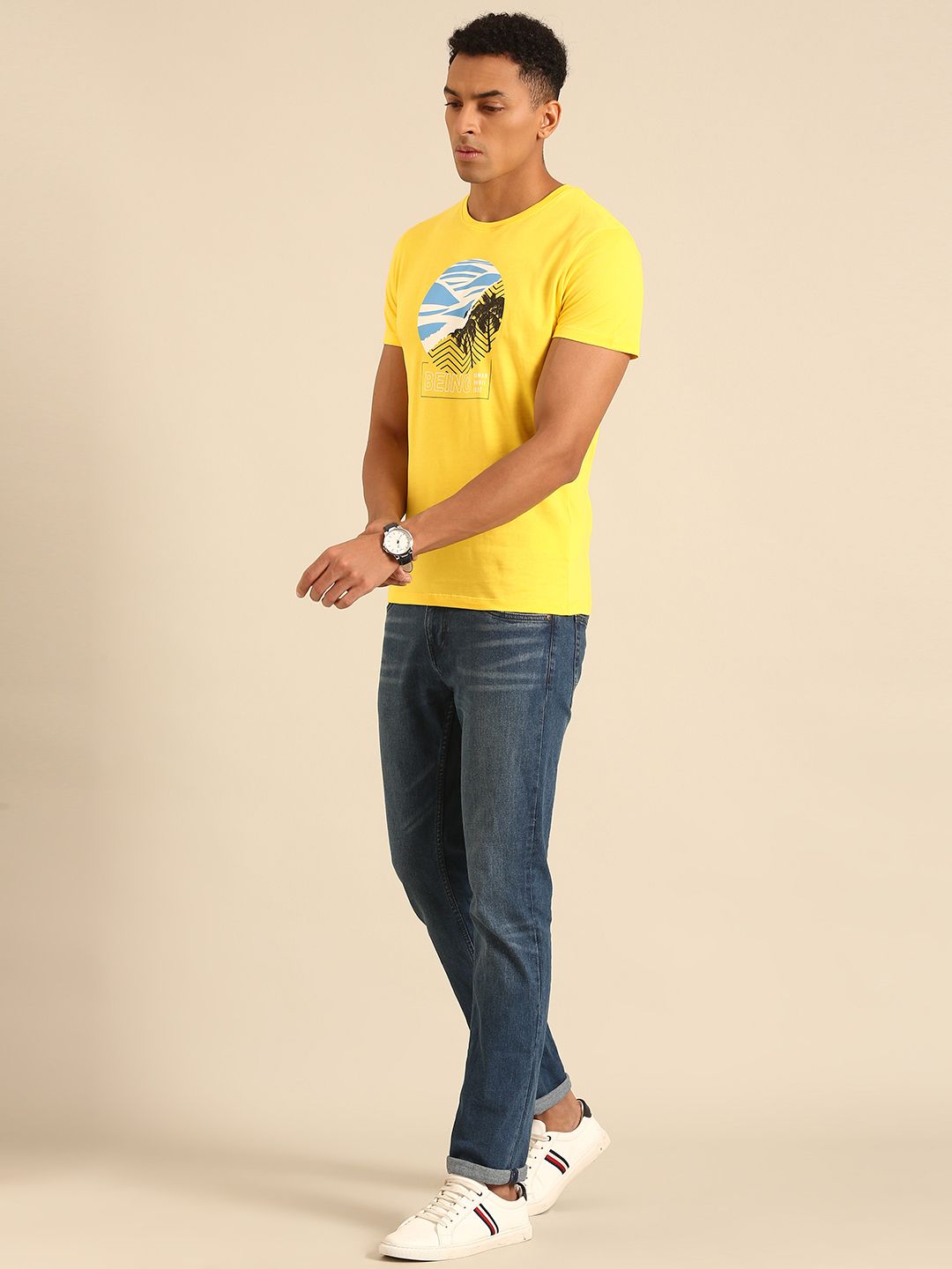 Being Human Pure Cotton Graphic Printed T-shirt