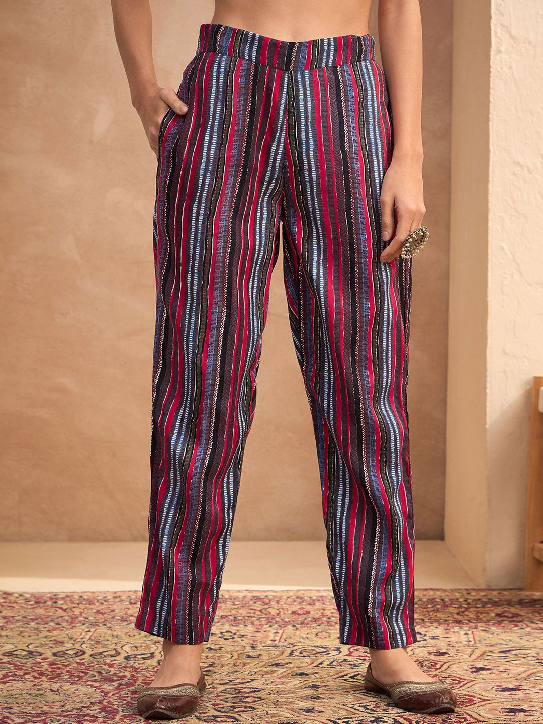 Shae by SASSAFRAS Floral Printed Anarkali Kurta with Trousers