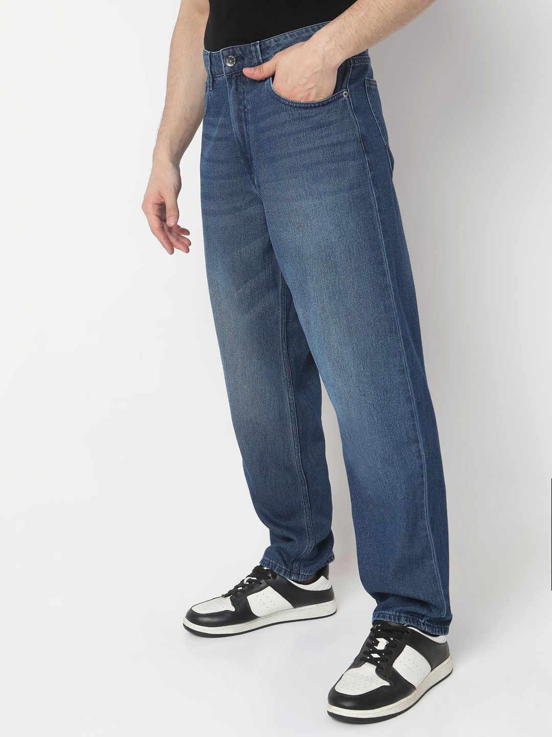 SPYKAR Non-Stretchable Tapered Loose Fit Light Fade Pure Cotton Jeans