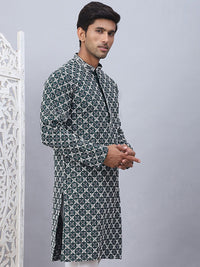 Jompers Floral Printed Mandarin Collar Straight Kurta