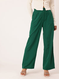 DressBerry Women Emerald Eleganza Straight Fit Trousers