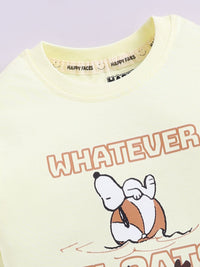 Happy Faces Kids Girls Snoopy Printed Pure Cotton T-Shirt