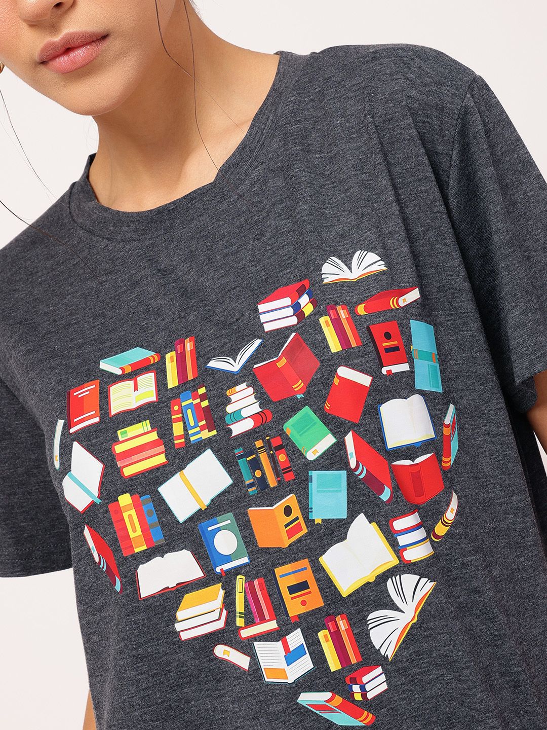 DressBerry Bibliophile Bae Printed Relaxed T-shirt