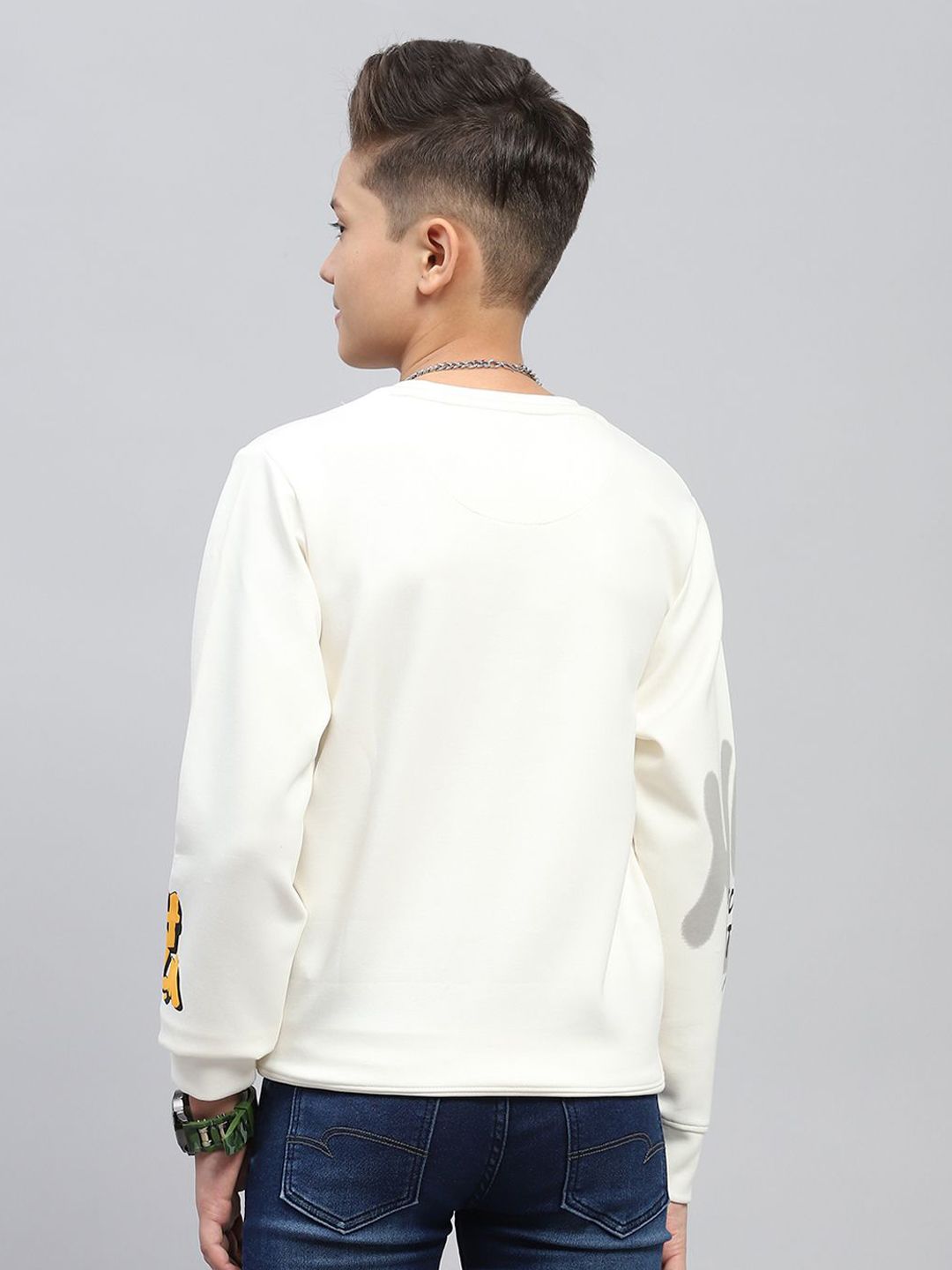 Monte Carlo Boys Printed Solid Cotton Sweatshirt