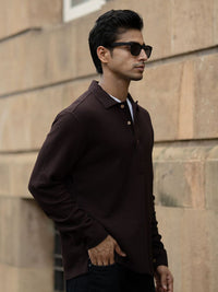 Powerlook Self Design Polo Collar T-shirt