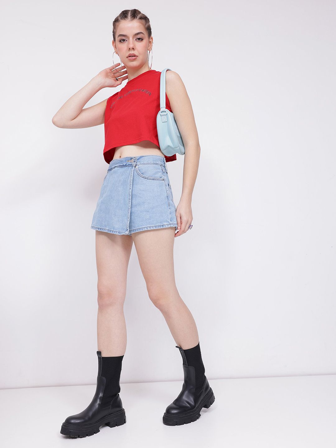 DressBerry Retro Revolution Printed Crop T-shirt