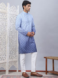 Jompers Ethnic Motifs Printed & Ombre Mandarin Collar Kurta with Pyjama