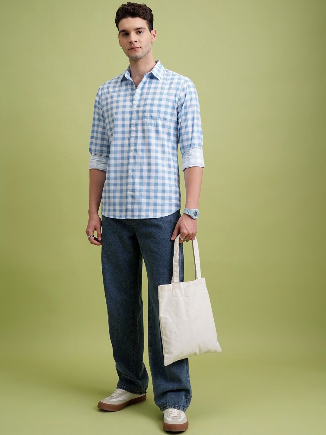 HIGHLANDER Checked Slim Fit Shirt