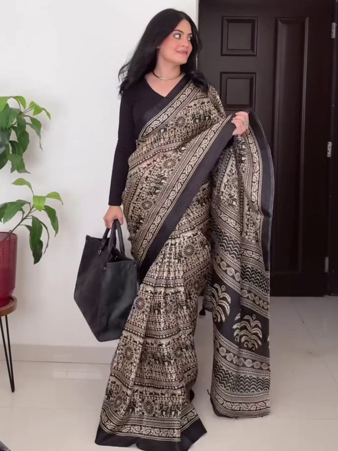 KALINI Kalamkari Printed Saree