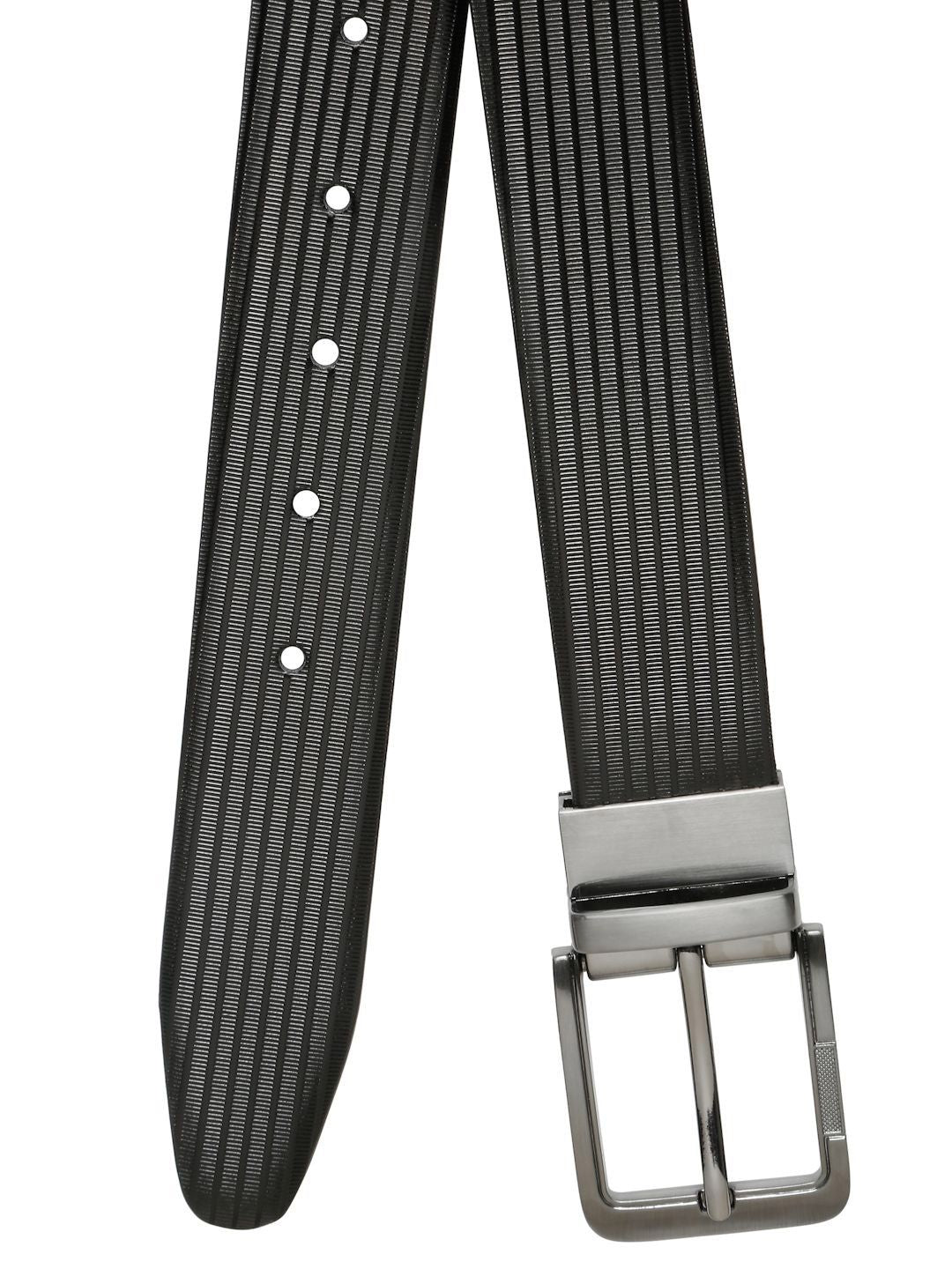 Teakwood Leathers Men Textured Leather Reversible Formal Belt