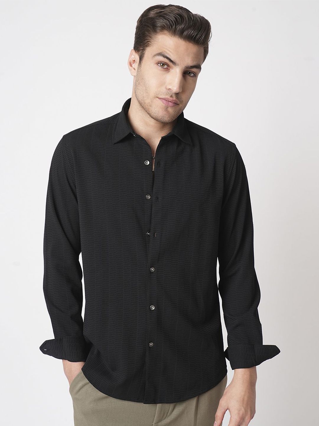 VASTRADO Men Classic Slim Fit Opaque Casual Shirt