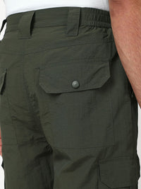 Bewakoof Men Olive Green Cargo Parachute Pants