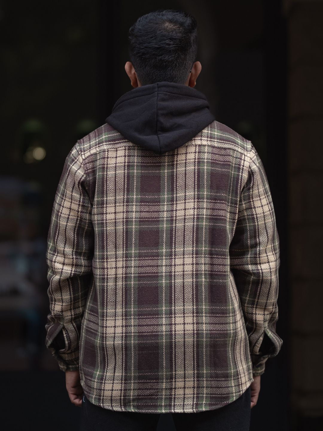 Powerlook Men Spread Collar Tartan Checked Casual Shirt