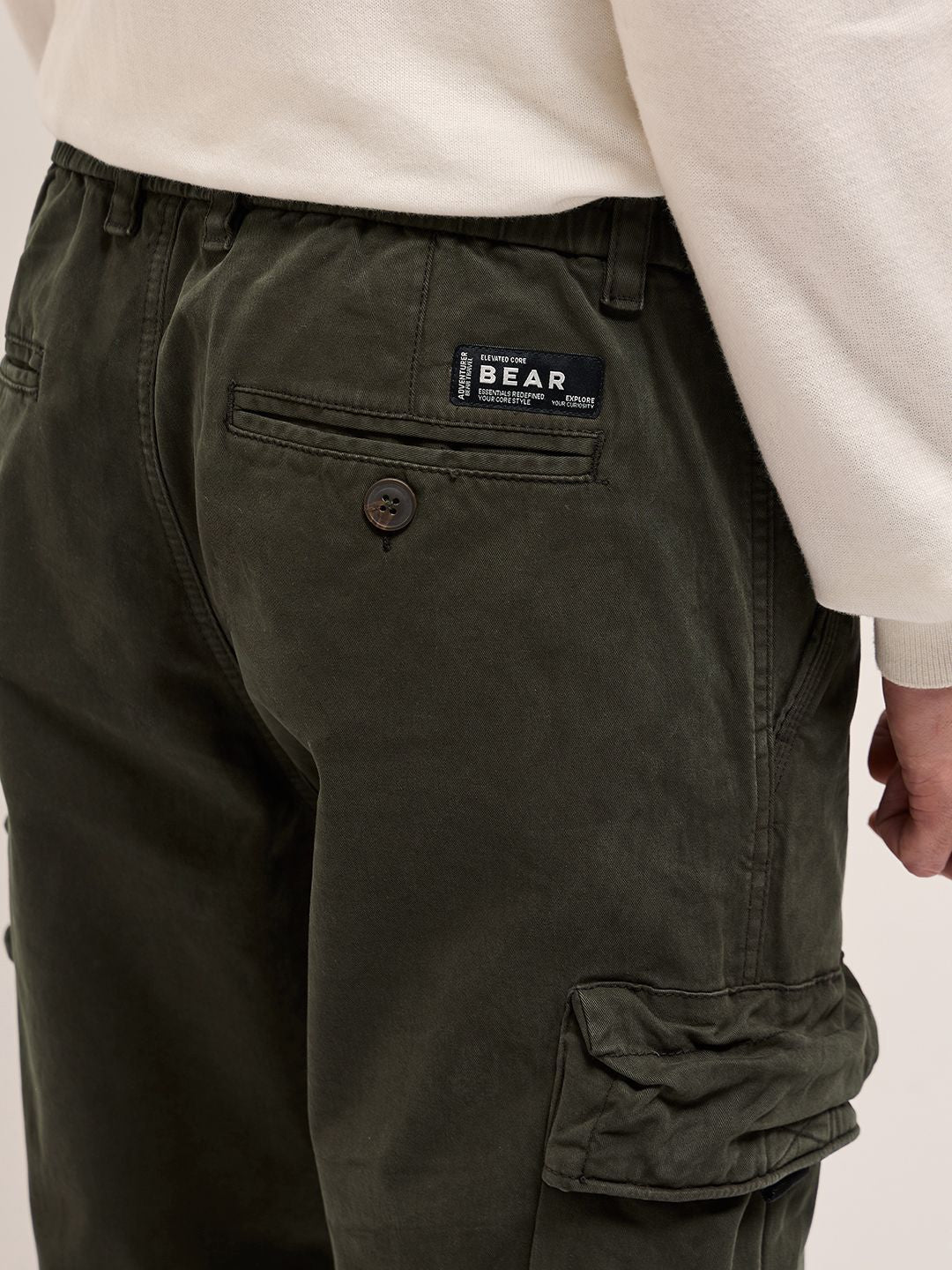 THE BEAR HOUSE Men Mid-Rise Cargos Trousers