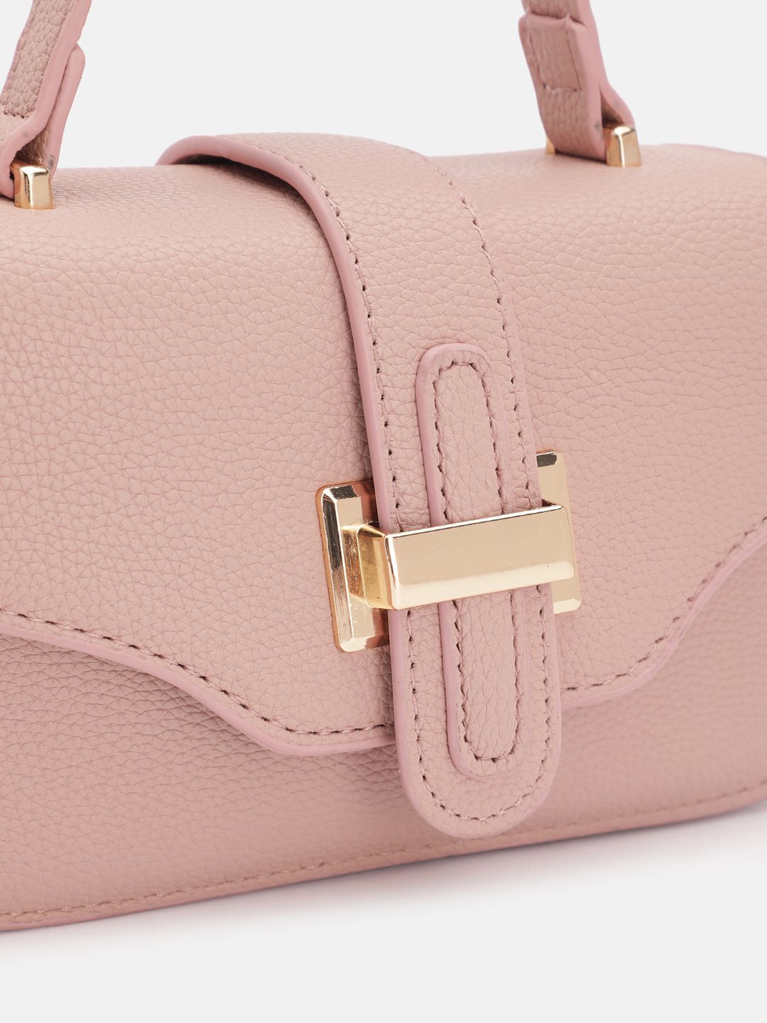 DressBerry Textured Structured Satchel Bag