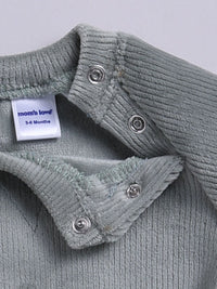 Moms Love Infant Boys Ribbed Velvet-Finish Pure Cotton Sweatshirt With Joggers