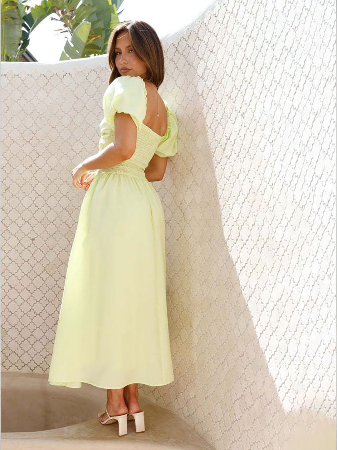 all about you Puff Sleeve Fit & Flare Maxi Dress