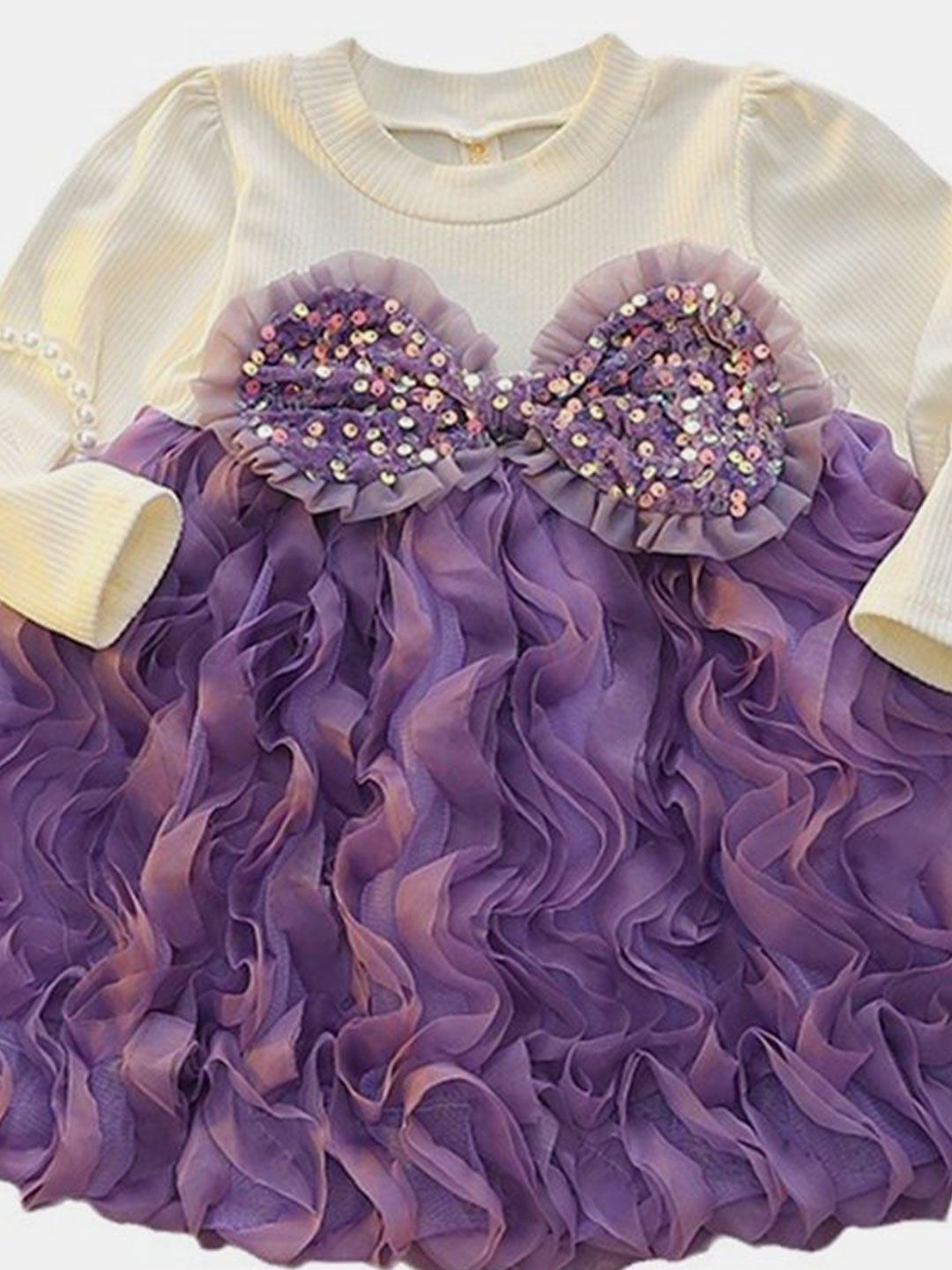 YK Girls Ruffled Fit & Flare Dress