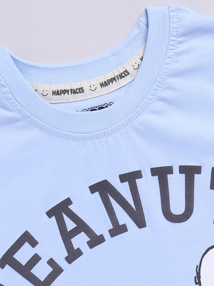 Happy Faces Boys Peanuts Printed Pure Cotton T-shirt