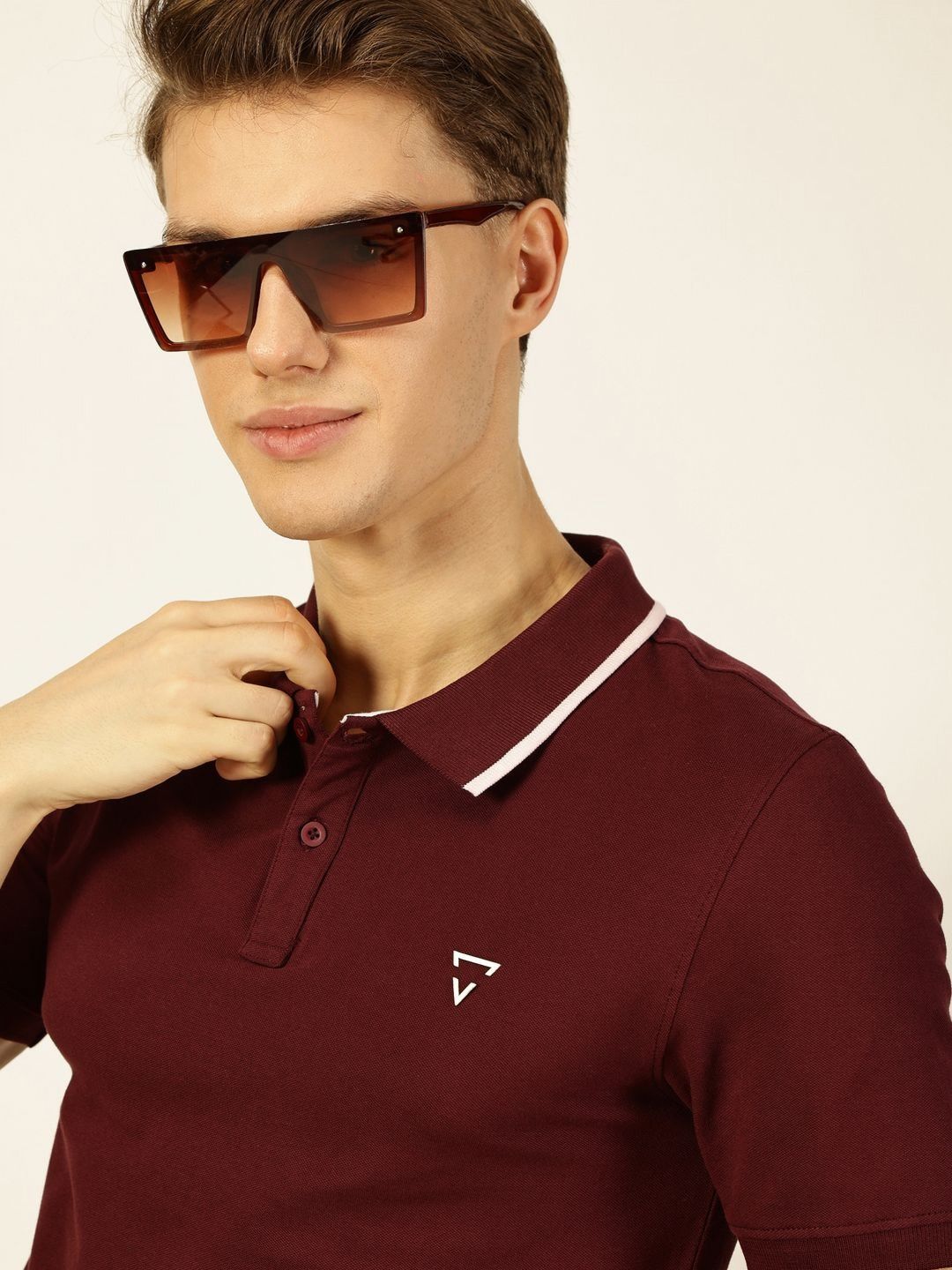 Thomas Scott Men Solid Polo Collar T-shirt