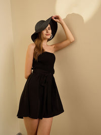 Berrylush Women Solid Strapless Mini Jumpsuit