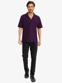 RARE RABBIT Men Comfort Cuban Collar Solid Cotton Boxy Casual Shirt