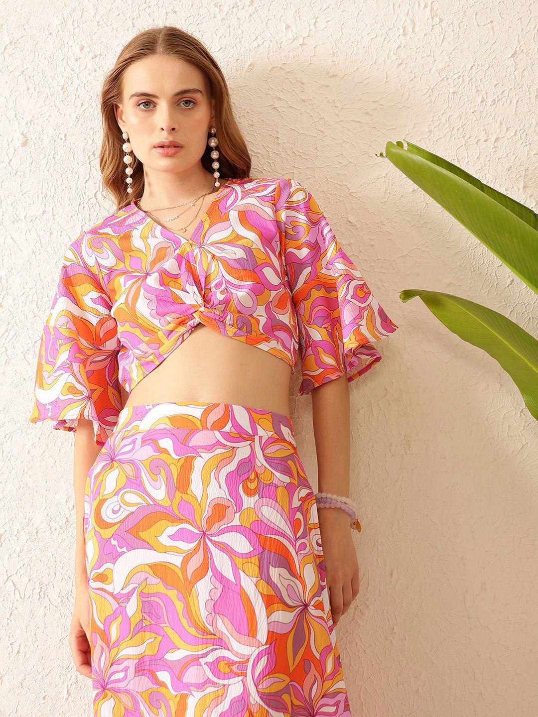 STREET 9 Printed Short Sleeves Top & Skirt