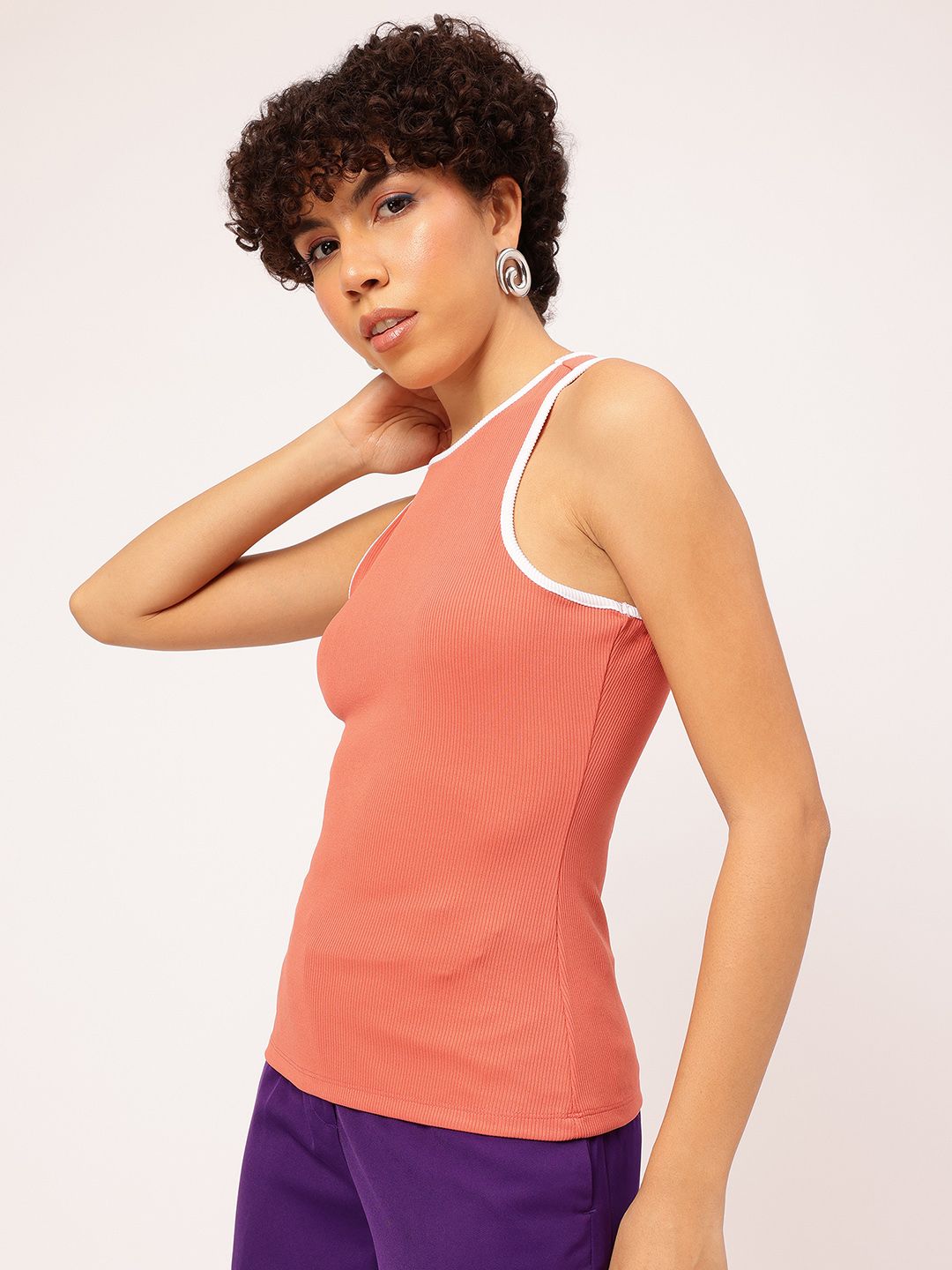 DressBerry Retro Racer Ribbed Tank Top