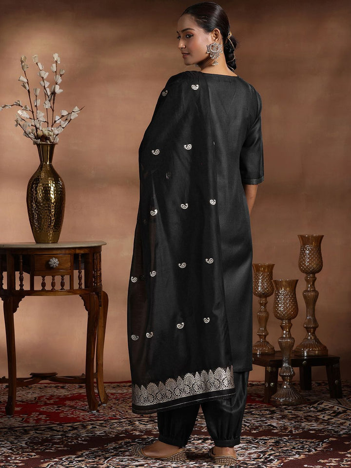Libas V-Neck Straight Kurta with Salwar & With Dupatta