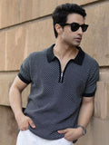 Powerlook Men Checked Polo Collar T-shirt