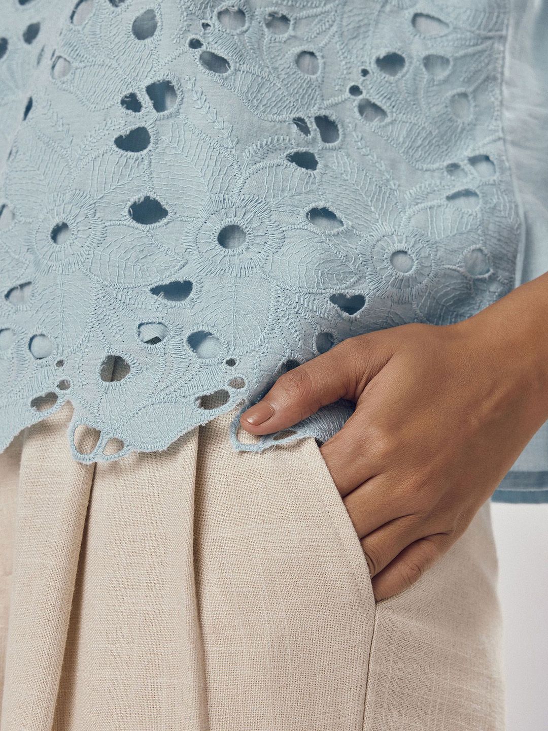 The Label Life Floral Print Puff Sleeve Pure Cotton Top