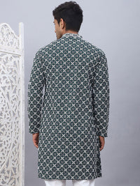 Jompers Floral Printed Mandarin Collar Straight Kurta