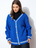 SASSAFRAS Women Round Neck Front-Open Sweater