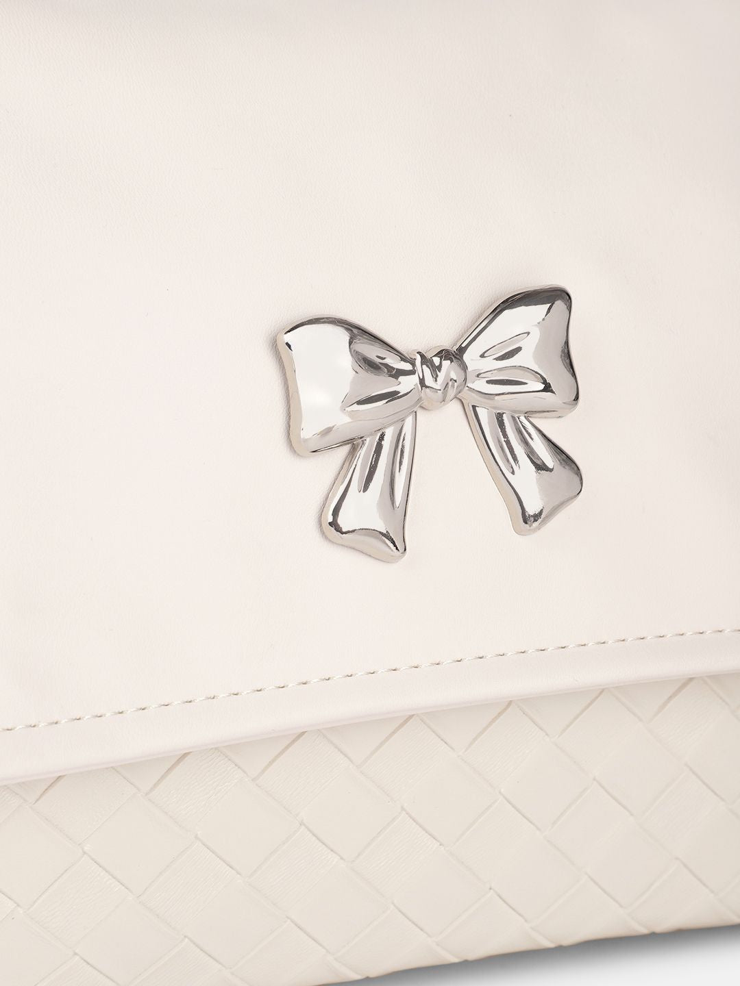 DressBerry Structured Shoulder Bag with Bow Detail