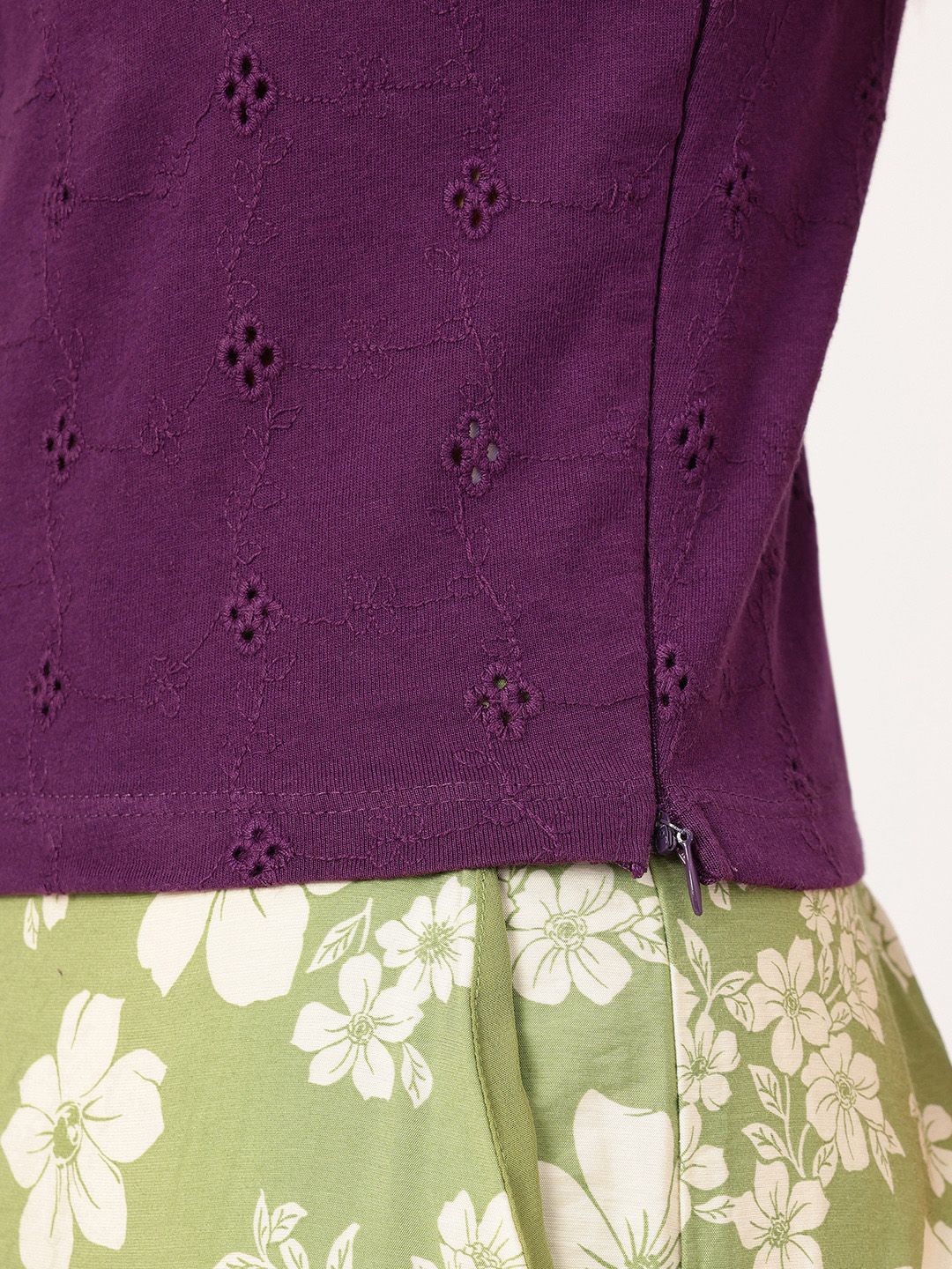 DressBerry Schiffli Love Embroidered Tie-Up Top