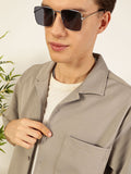 Thomas Scott Men Premium Cuban Collar Textured Casual Shirt