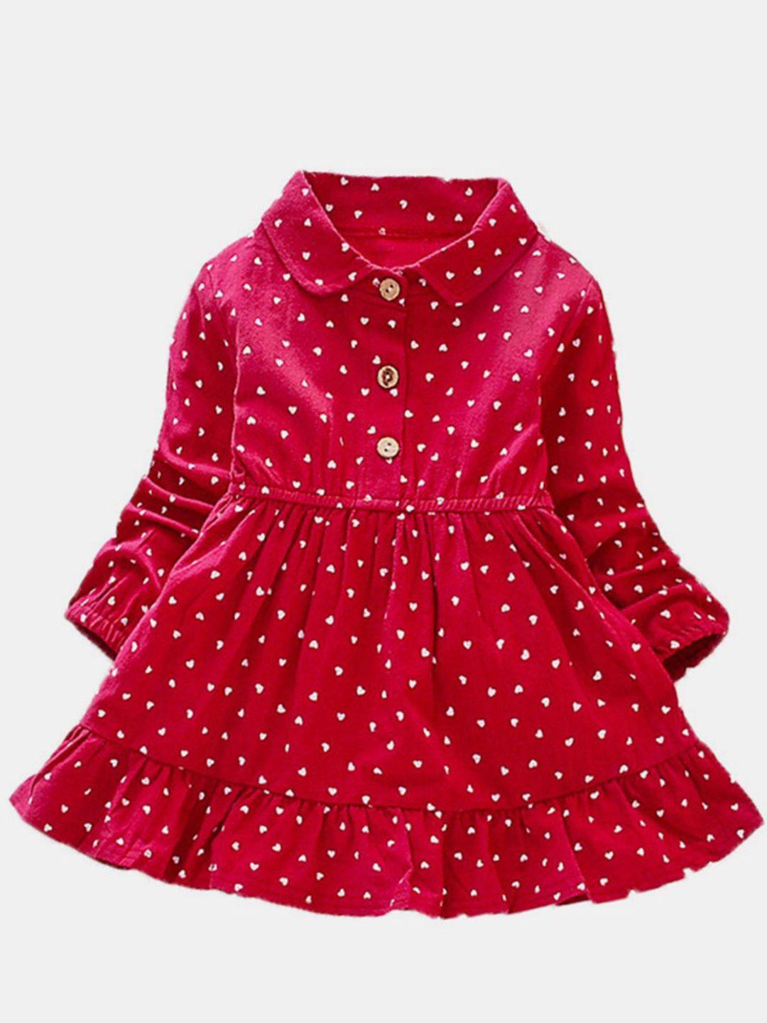 YK Girls Conversational Printed Cotton Shirt Dress