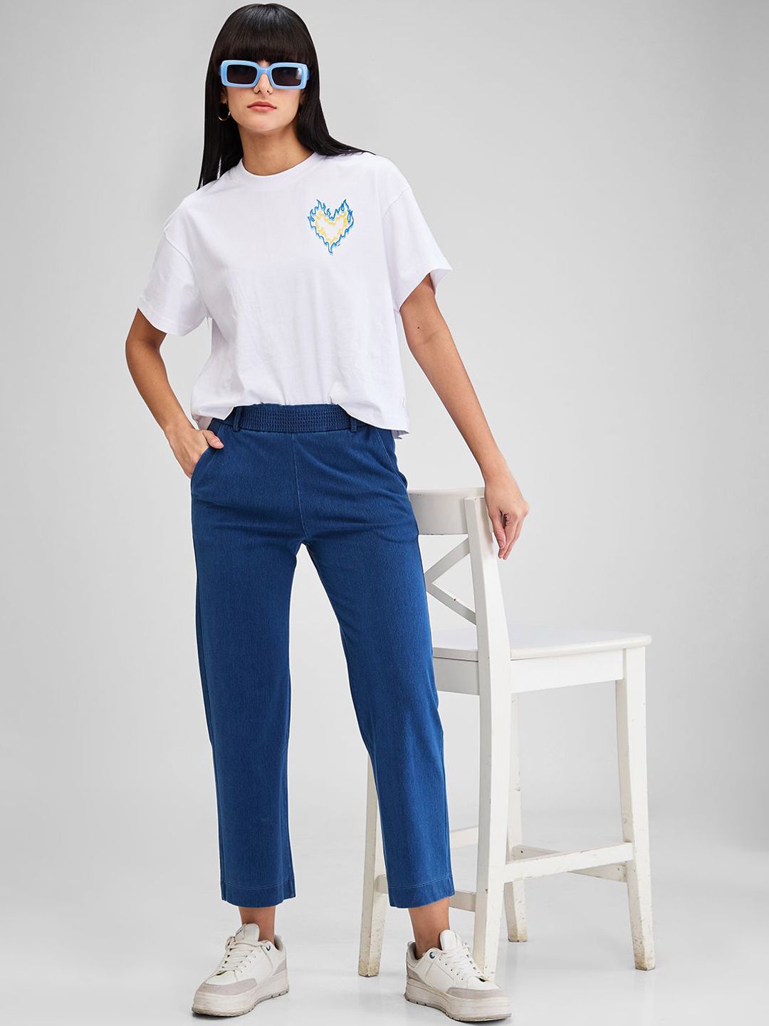 Spykar Women Wide Leg High Rise Trousers