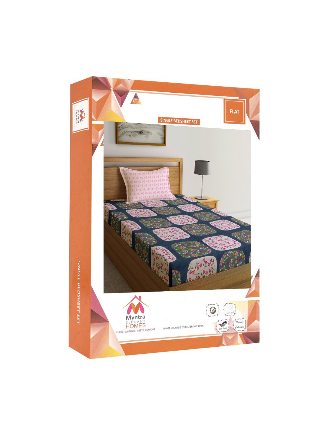 Myntra Elegant Homes Green & Pink Floral Printed Set Cadar Bujang 300 TC Bercetak