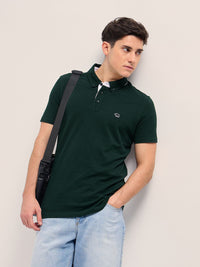 THE BEAR HOUSE Solid Polo Collar Pure Cotton T-shirt