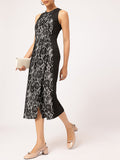 DressBerry Lace Sheath Midi Dress With Slit