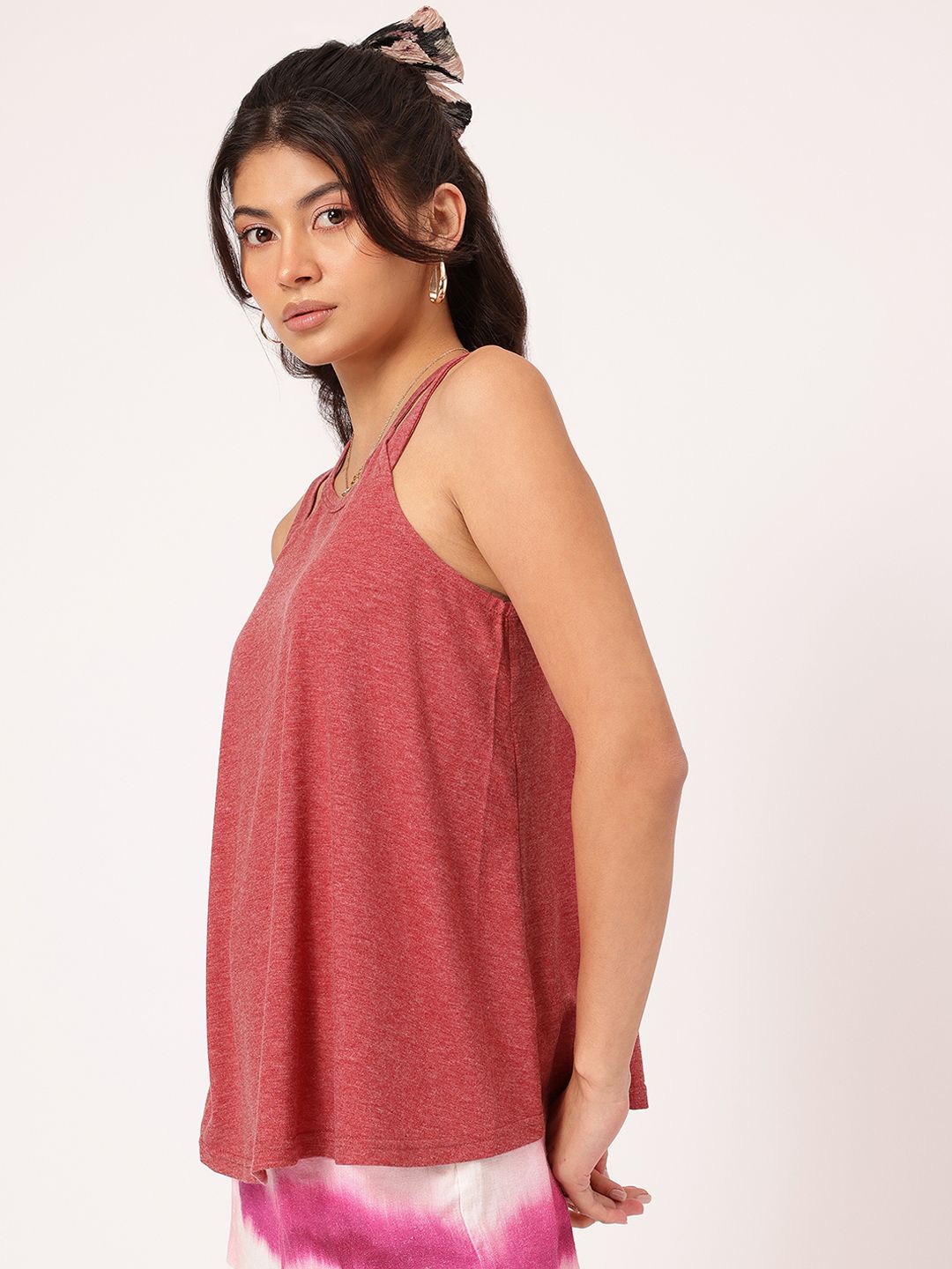 DressBerry Retro Blush Strappy Allure Tank Top