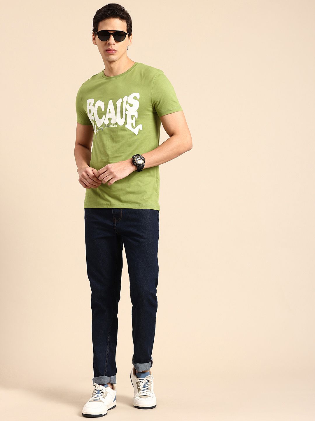 Being Human Typography Printed Pure Cotton T-shirt